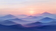 Abstract colorful hills with a pastel sunset gradient