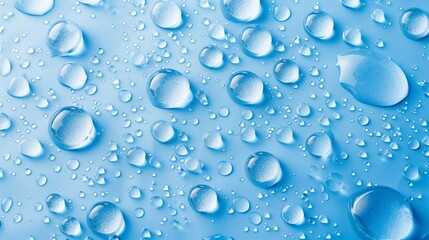 Water Droplets on Blue Surface in Detail