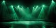 Mint Green stage background, mint green spotlight light effects, dark atmosphere, smoke and mist, simple stage background, stage lighting