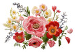 © Rawpixel.com - PNG Bouquet in embroidery style pattern flower plant.