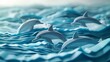 dolphin swimming in the water, paper art