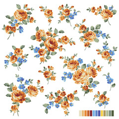 Sticker - A collection of rose materials ideal for textile design,