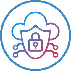 Sticker - Vector Design Cloud security Icon Style