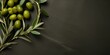 Olive background with shadows of palm leaves on an olive wall, an empty table top for product presentation. A mockup banner