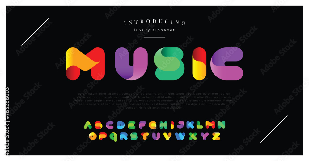 Creative Design vector Font of twisted Ribbon for Title, Header ...