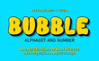 Bubble font with upper and lower case letters, numbers and symbols. Cute airy yellow glossy cartoon alphabet. Funny Typeset in 3d Y2k style. Vector bubble gum alphabet.