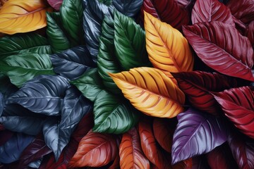 Wall Mural - Colorful Autumn Leaves Seamless Pattern Background