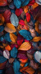 Wall Mural - Autumn Colorful Fall Leaves Seamless Background