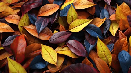 Wall Mural - Autumn Colorful Fall Leaves Seamless Background
