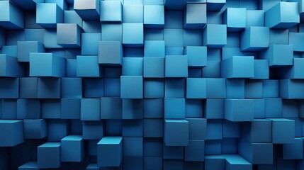 Wall Mural - abstract blue cubes background