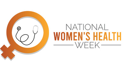 National Women's Health Week observed every year in May. Template for background, banner, card, poster with text inscription.