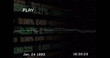 Image of interference over data processing and stock market on black background