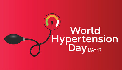 Wall Mural - World Hypertension Day observed every year in May. Template for background, banner, card, poster with text inscription.