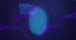 Image of security biometric fingerprint and data processing