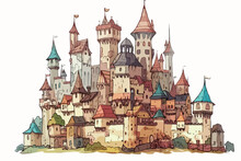 Castle, Vector Illustration, Background