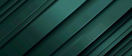 Poster - Abstract texture green background banner panorama long with 3d geometric striped lines gradient shapes for website, business, print design template paper pattern illustration