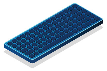 Wall Mural - isometric generic computer keyboard. keyboard icon. vector isometric illustration