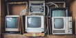 Old electronics Upgrading gadgets mean harming the planet Eco-friendly electronic disposal Computers Stacked Recycling Computer