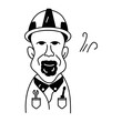 Modern fun doodle avatar of a construction worker 