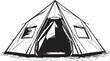 Indoor Camping Bliss Tent Vector Illustration for Cozy Getaways