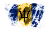 Fototapeta Góry - White background with torn flag of Barbados