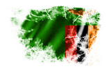 Fototapeta Góry - White background with torn flag of Zambia