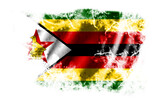 Fototapeta Góry - White background with torn flag of Zimbabwe