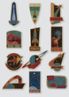 Space Mission Patches, Badges, Emblems. Spacecraft, Astronauts, Cosmonauts Icon Set 