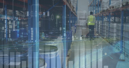 Poster - Image of data processing over empty warehouse