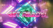 Image of get ready text over neon tunnel