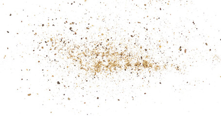 Wall Mural - Black ground pepper isolated on white, clipping path