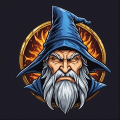 Wizard Logo Mascot for Sport and E-Sport Gaming Teams, Wizard Avatar