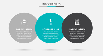 Sticker - Set Palette knife, Inkwell and Wax crayons for drawing. Business infographic template. Vector