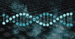 Image of dna strand with binary coding data processing