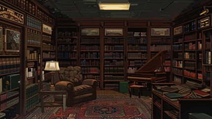 Wall Mural - Bookstore empty indoor scenario