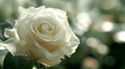 Poster - white rose on black background