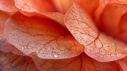 Wall Mural - Textures and Patterns: A photo macro close-up of the smooth texture and intricate patterns on a flower petal