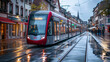 Modern tram on the streets of Strasbourg France