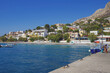 Beautiful Greek Island nature landscape coast scenery on Dodekanes isle Kalymnos with beaches, mountains for rock climbing and water sport surfing Greek Islands Aegean Sea	