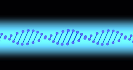 Wall Mural - image of dna strand on black background