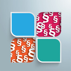 Wall Mural - round squares 4 options 2 holes white paragraphs