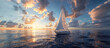 voilier vu de profil, en train de naviguer sur une mer calme