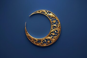 Sticker - A gold and silver crescent moon with a pearl in the center