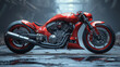 Futuristic motorcycle in warm tones with powerful look 