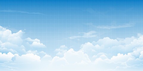 Wall Mural - Sky Blueprint background vector illustration with grid in the style of white color, flat design, high resolution photography