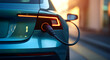 Closeup of  electric car charging