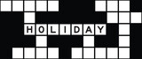 Fototapeta Zachód słońca - Alphabet letter in word holiday on crossword puzzle background