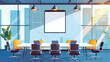 IT development company boardroom interior with SCRUM