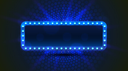 Wall Mural - Light frame label, event bar casino, show signboard. Vector illustration