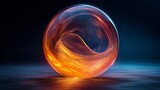 Fototapeta Perspektywa 3d - blue and orange magic ball